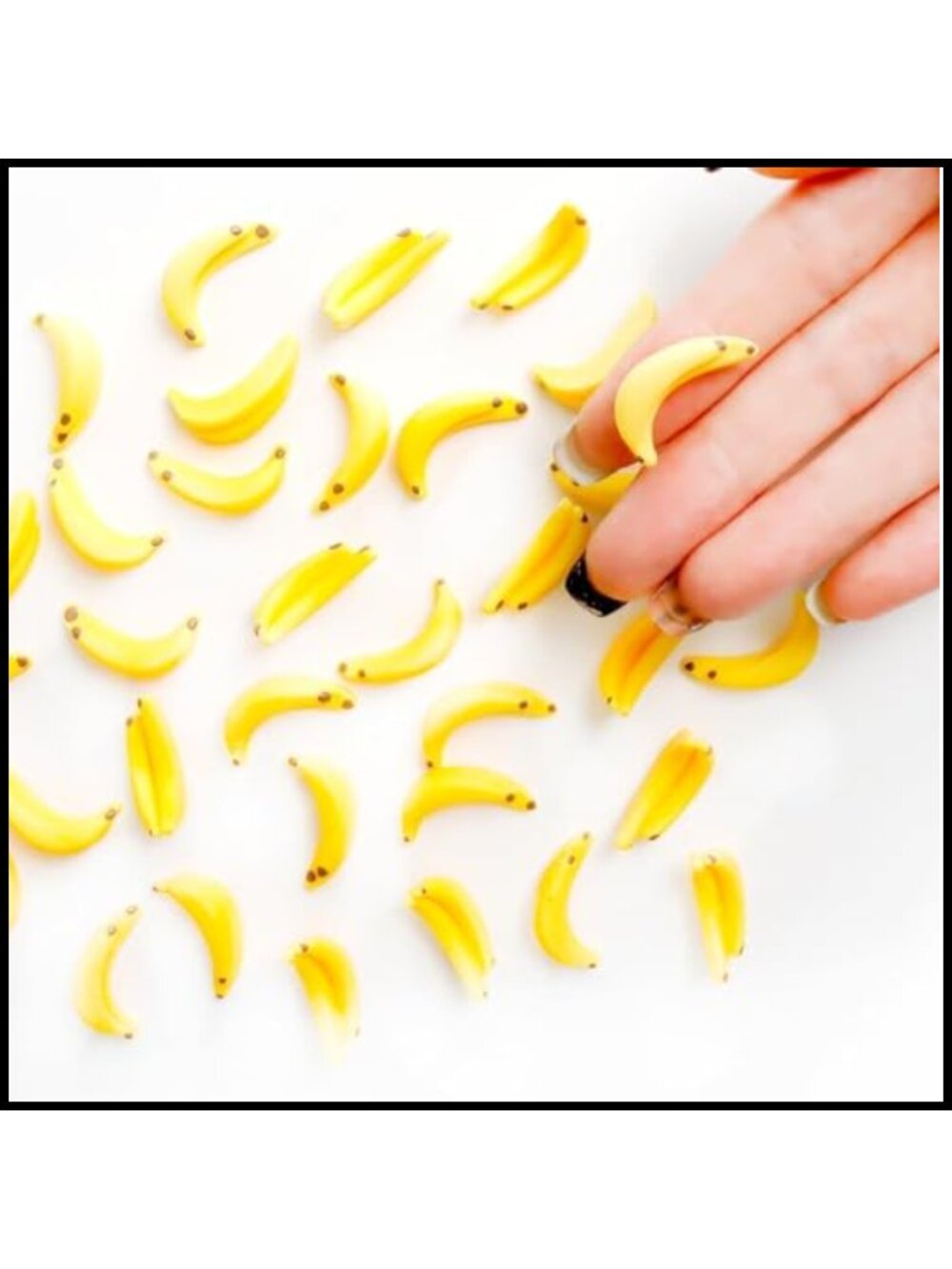1/12 Scale Miniature Plastic Bananas 10pc Dollhouse Decor Set